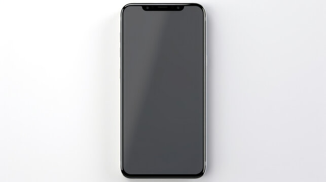 Smart smartphone black phone mobile background isolated digital display blank screen design technology