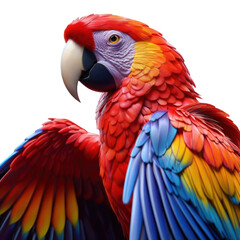 Fototapeta premium Scarlet macaw bird isolated on transparent background
