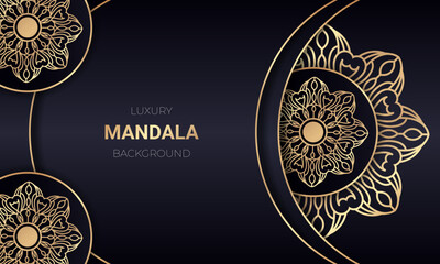 Luxury mandala background design with golden color. - Vector.