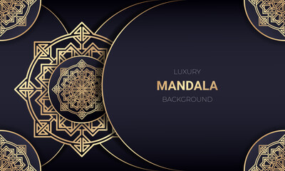 Luxury mandala background design with golden color. - Vector.