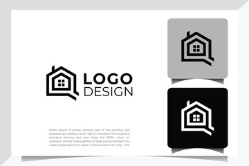 Initial letter Q home house logo design. Vector illustration of home shaped for company