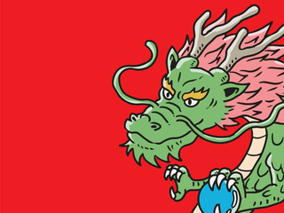 Naklejka premium お正月辰年龍年賀状