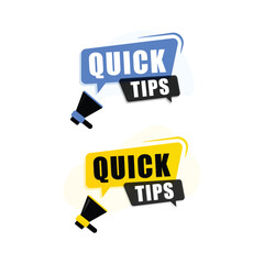 Quick tips with megaphone on white background
