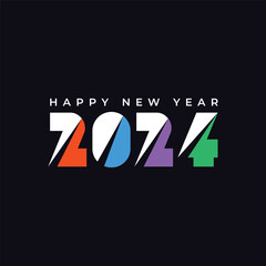 Happy New Year 2024 vector template design.