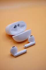 White wireless earphones