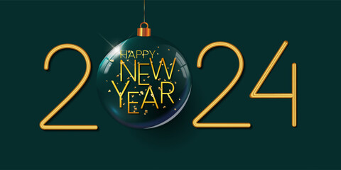 2024 New year celebration background banner vector illustration