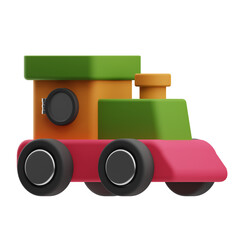 Toy Train 3D Illustration