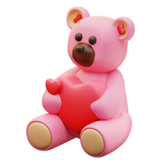 3d illustration of teddy bear love