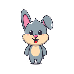 Cute rabbit cartoon vector illustration. 