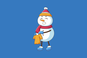 Cute Christmas Snowman Character Design Illustration