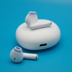 White wireless earphones
