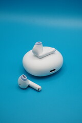 White wireless earphones