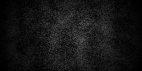 Dark black grunge textured concrete old blackboard and chalkboard rough background. Panorama dark grey black slate background or texture. Vector black concrete texture. Stone wall background.