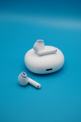 White wireless earphones