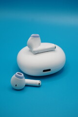 White wireless earphones