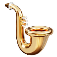 3D Golden Sexophone Musical Instrument
