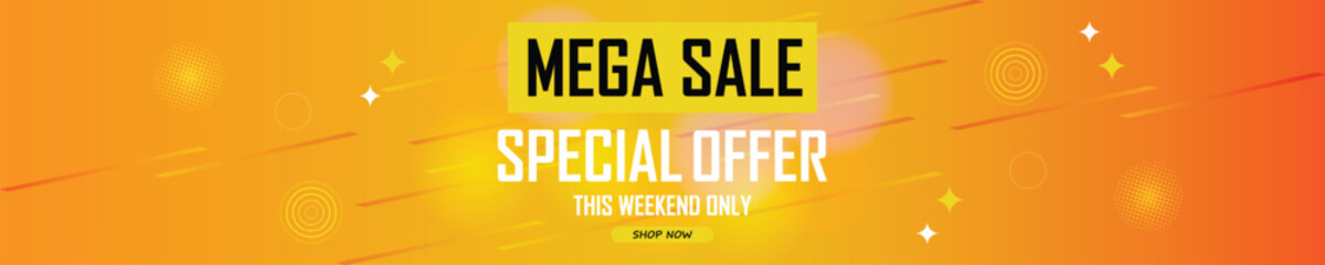 Sale banner template design . Super Sale, end of season special offer banner. vector illustration.