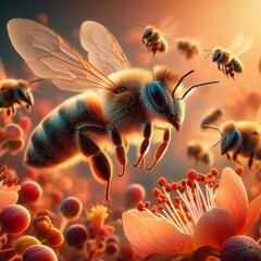 A realistic picture of a bee
