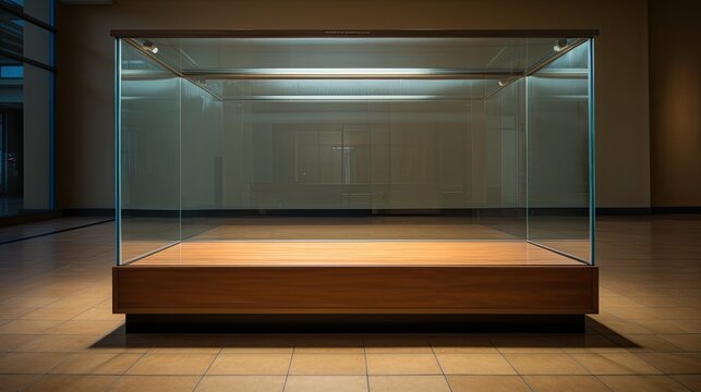 Empty glass display case