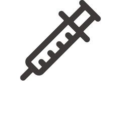 製品設計やアプリ開発やプログラミングに最適な、医療系アイコン。注射。
