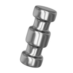 3D Rendered Chrome Geometric Objects, Metal Glossy Realism, Y2K Cosmic Technology, Cyber Stars, Atom Symbols, and Shiny Aluminum Gradient Design Elements