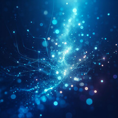Blue abstract background with bokeh effect just for event.ai generated