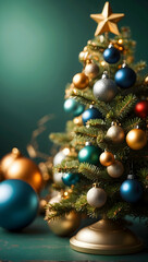 Fototapeta na wymiar christmas tree with balls