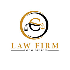 'C' letter Law firm logo design.