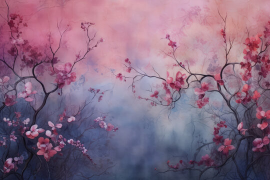 Hand painted umbral water color wallpaper, interior surface material texture