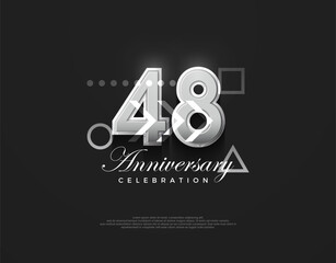 48th anniversary number, modern elegant and simple. Premium vector background for greeting and celebration.