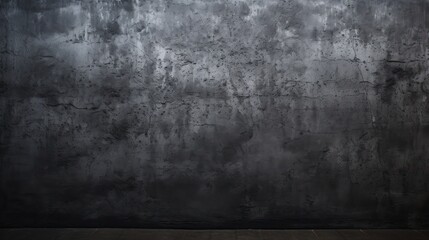 Dark concrete floor with a black wall texture, rough background