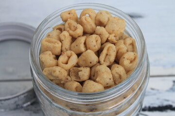 Indonesian snack called potel in a jar on the table