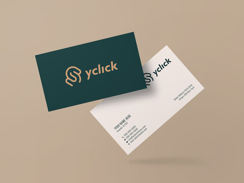 Green Business Card Mockup 