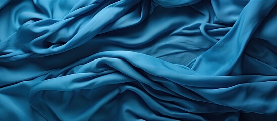Crumpled, folded blue fleece backdrop. - obrazy, fototapety, plakaty