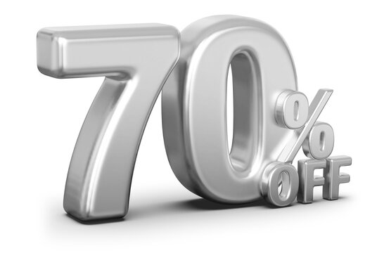 Special 70 Percent Off Sale - Silver 3d Number Percent Off