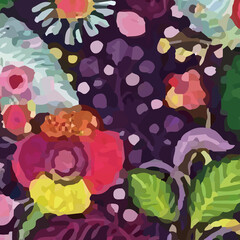 Watercolor, Various Flowers, Rooster, Beautiful Wedding Illustration