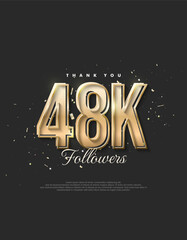 Luxury gold design saying 48k followers.