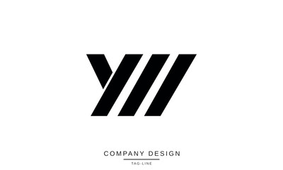 YM, MY, Abstract Letters Logo Monogram