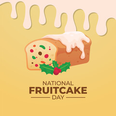 Flyers honoring National Fruitcake Day or promoting associated events might include vector graphics highlighting the holiday. design of flyers, celebratory materials.