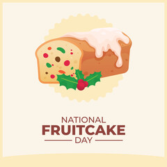 Flyers honoring National Fruitcake Day or promoting associated events might include vector graphics highlighting the holiday. design of flyers, celebratory materials.