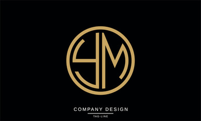 YM, MY, Abstract Letters Logo Monogram