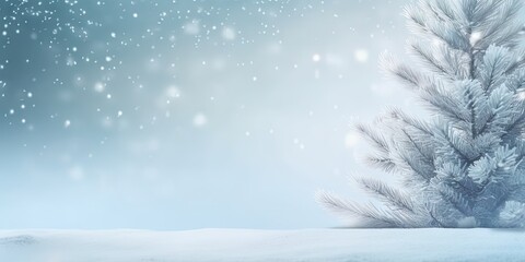 Winter wonderland. Serene seasonal scene with snowy forest icy trees and blue sky creating beautiful christmas background with fresh xmas snowfall and frosty decorations