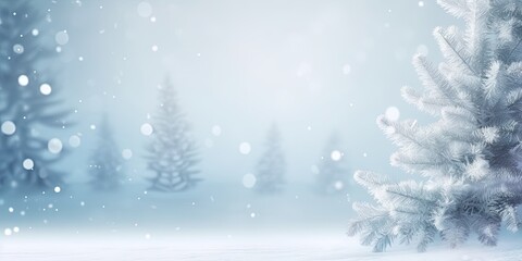 Winter wonderland. Serene seasonal scene with snowy forest icy trees and blue sky creating beautiful christmas background with fresh xmas snowfall and frosty decorations