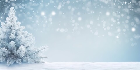 Winter wonderland. Serene seasonal scene with snowy forest icy trees and blue sky creating beautiful christmas background with fresh xmas snowfall and frosty decorations