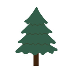 Christmas tree illustration with christmas ornament. Vector illustration isolated on white background, template for design, greeting card, invitation.