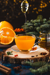 Sea buckthorn tea with spices