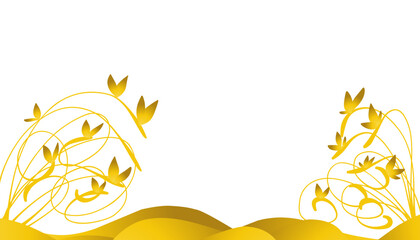 Illustration background with a mellow yellow plant theme. Perfect for wallpaper, invitation cards, envelopes, magazines, book covers.