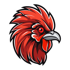 Chicken Rooster head mascot logo illustration, generative ai