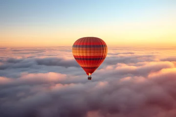 Foto op Canvas a hot air balloon in the sky © Sveatoslav