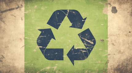 Recycling emblem in natures embrace a powerful symbol,